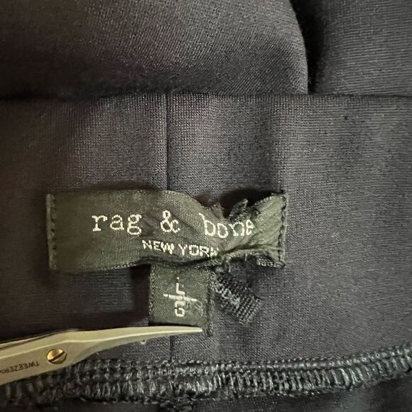 Rag & Bone New York navy blue stretchy ponte skinny pants size L NWOT front seam - Picture 3 of 7